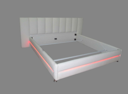 Leather Design Bed Double Luxury Marriage Modern Hotel Frame Sleep Room